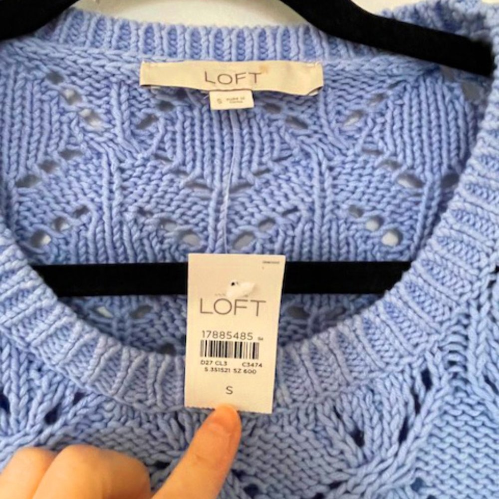 Ann Taylor LOFT Blue Sweater, Never Worn, with tags - Small - Picture 2 of 3